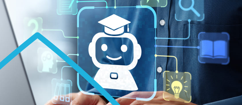 Icono de inteligencia artificial y educación